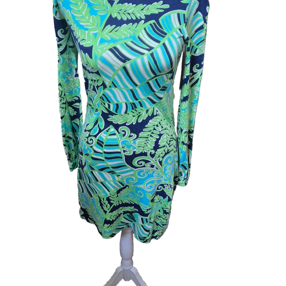 Lilly PULITZER Green and Blue Leaf Mini Dress